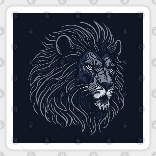 Majestic Lion Head - night Magnet by NeverDrewBefore